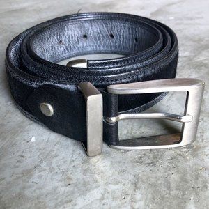 NEW * Sand black calf hair leather belt Sz 90cm